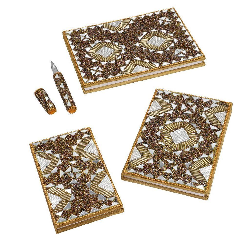 Set of 3 Brown Bedazzled Diary